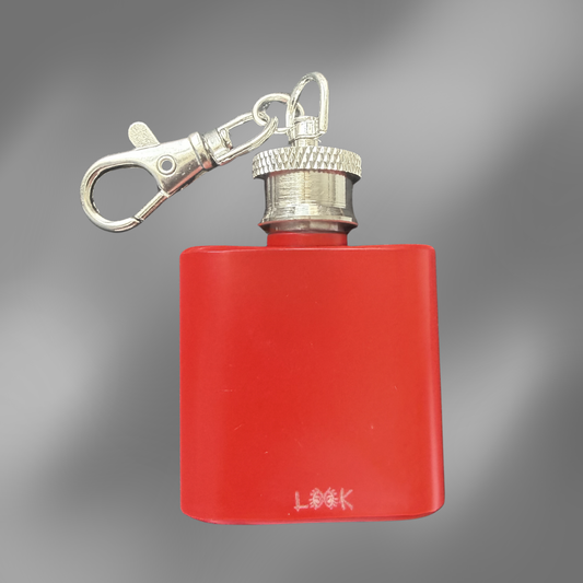 Schlüsselanhänger Mini Flachmann Rot