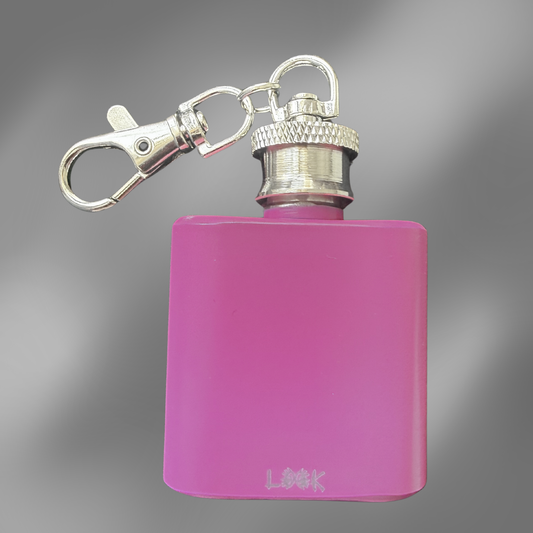 Schlüsselanhänger Mini Flachmann Pink