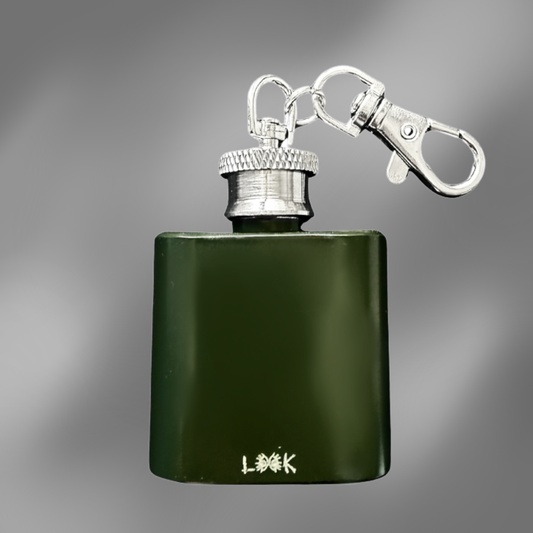 Schlüsselanhänger Mini Flachmann Dunkelgrün